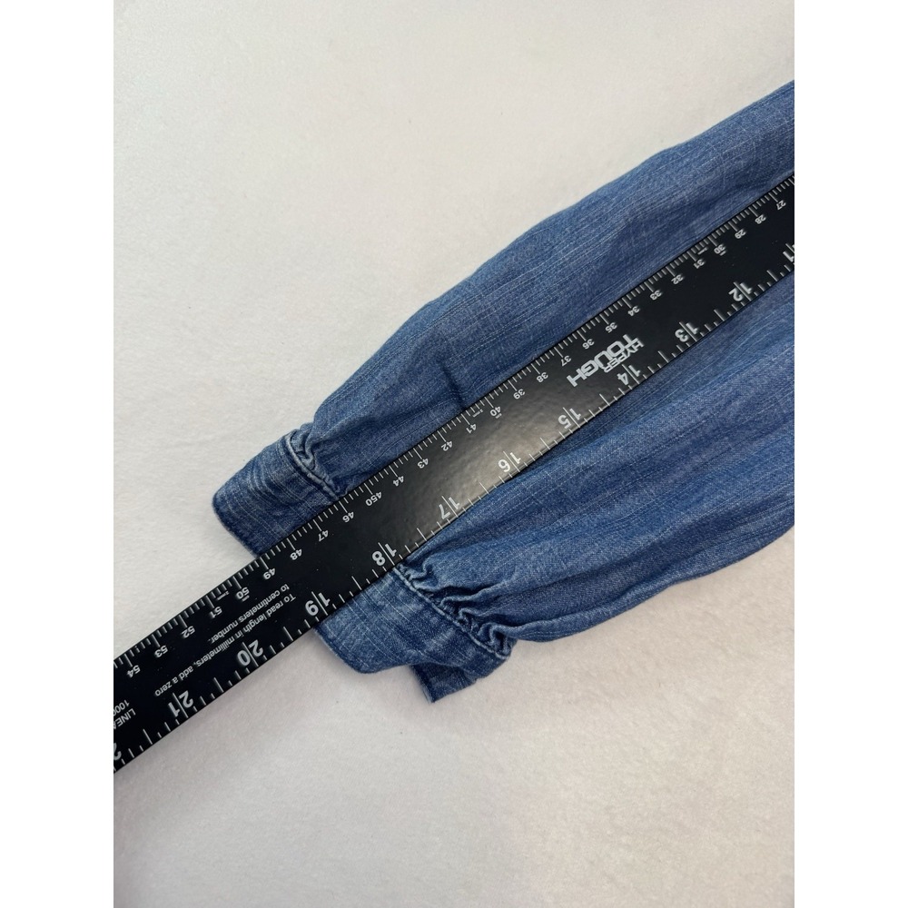 Madewell Blue Chambray Wrap Crop Top - Picture 4 of 8